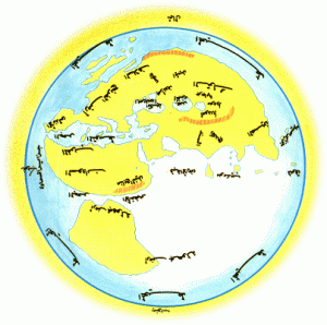 Peta al Masudi tahun 956 M 300x298 Benarkah Columbus Yang Pertama Melintasi Atlantik Menuju Amerika?